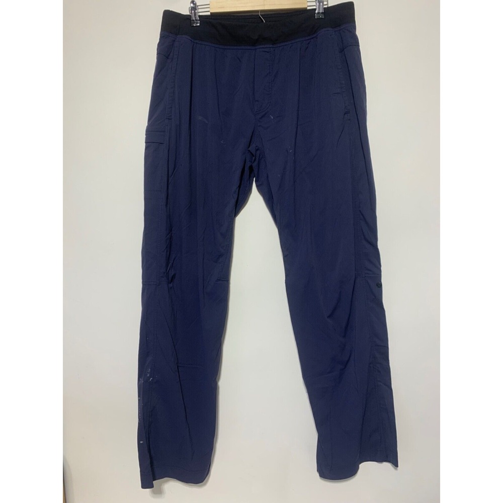 Lululemon Men Size XXL Blue Track Dance Studio Pants Stained 33" Inseam